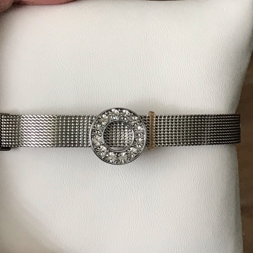 Mesh Band Slider Charm Stainless Steel Bracelet